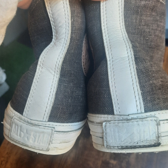 Converse Chuck Taylor All Star Premium Denim Leather Hi Top Sneakers - Picture 16 of 17